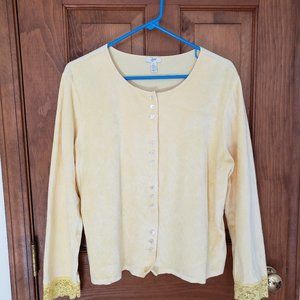 J Jill Soft Button Front Jersey - LG